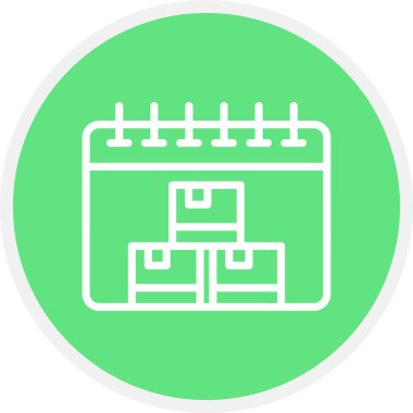 Teslimat Tarihi Çemberi Basit Simge, Vektör İllüstrasyonu