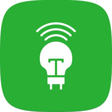 Akıllı Ampul Basit Simge, Vektör İllüstrasyonu