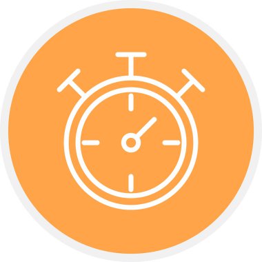 Stopwatch Satır Çemberi Basit Simge, Vektör İllüstrasyonu