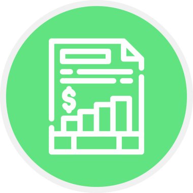 Belge Satırı Çemberi Basit Simge, Vektör Resimleri