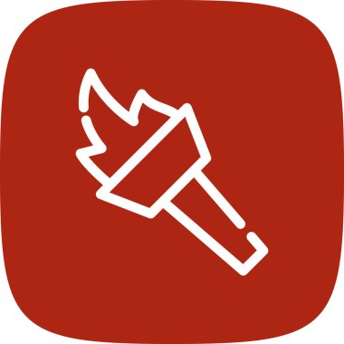 Basit meşale simgesi, vektör illüstrasyonu