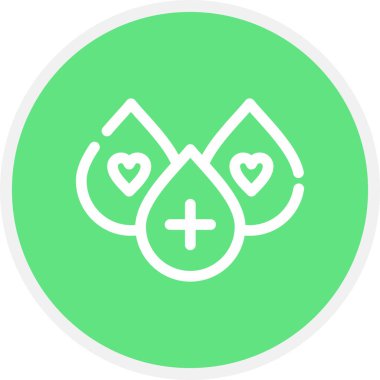 Kan Hücreleri Çizgisi Çemberi Basit Simge, Vektör Resimleri