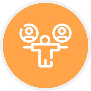 Karşı Denge Satırı Çemberi Basit Simge, Vektör İllüstrasyonu