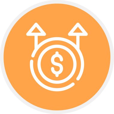 Maliyet Satırı Çemberi Basit Simge, Vektör İllüstrasyonu