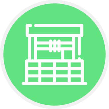 Su Kuyusu Çemberi Basit Simge, Vektör İllüstrasyonu