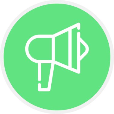 Hoparlör Satırı Çemberi Basit Simge, Vektör İllüstrasyonu