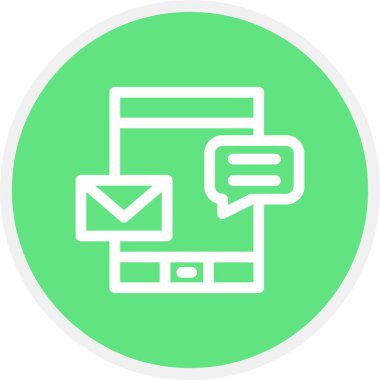 Mobil Pazarlama Satırı Çemberi Basit Simge, Vektör Resimleri