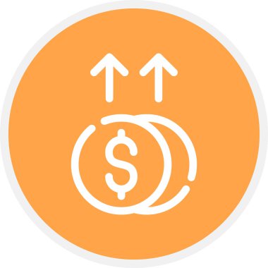 Kâr Çizgisi Çemberi Basit Simge, Vektör İllüstrasyonu