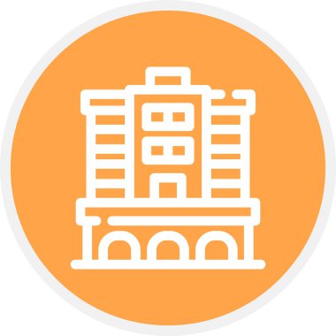 Otel Satır Çemberi Basit Simge, Vektör İllüstrasyonu