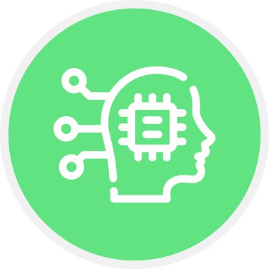 Makine Algılama Çizgisi Çemberi Basit Simge, Vektör Resimleri