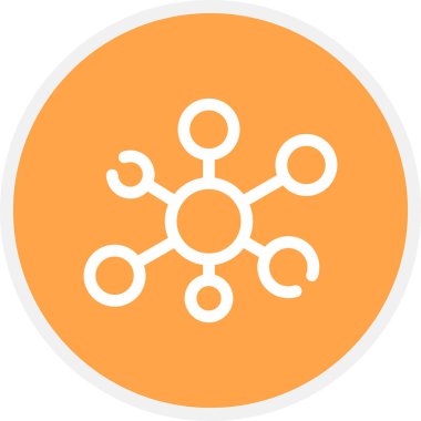 Zihin Haritası Çizgisi Çemberi Basit Simge, Vektör Resimleri