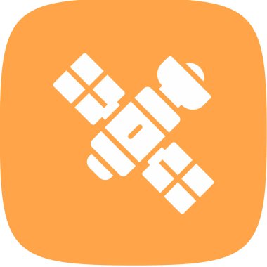 Uzay Uydusu Basit Simgesi, Vektör İllüstrasyonu