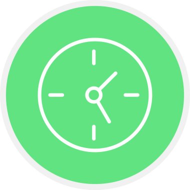 Saat Çizgisi Çemberi Basit Simge, Vektör Resimleri