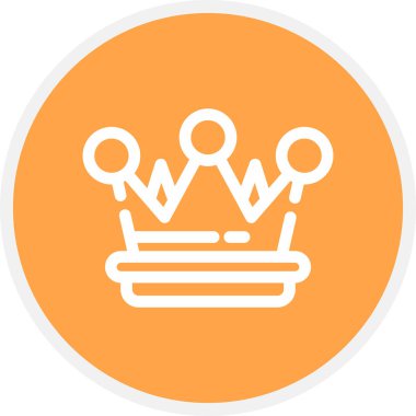 Crown Line Circle Basit Simge, Vektör İllüstrasyonu