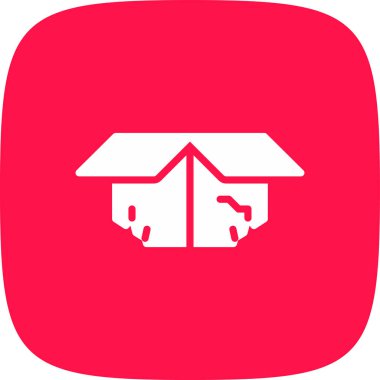 Karton Kutu Simgesi Basit, Vektör İllüstrasyonu