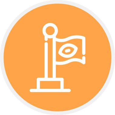 Bayrak Çizgisi Çemberi Basit Simge, Vektör İllüstrasyonu