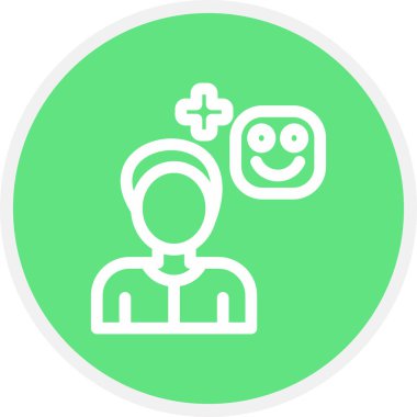 Pozitif Duygu Satırı Çemberi Basit Simge, Vektör İllüstrasyonu