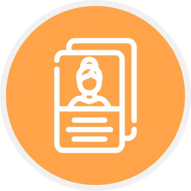 Kullanıcı Kişi Satırı Çemberi Basit Simge, Vektör İllüstrasyonu