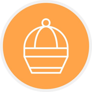 Şapka Satırı Çemberi Basit Simge, Vektör İllüstrasyonu