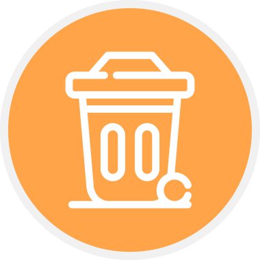 Çöp kutusu Satırı Çemberi Basit Simge, Vektör Resimleri