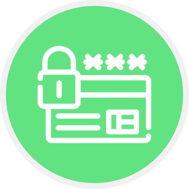 Güvenlik Hattı Çemberi Basit Simge, Vektör İllüstrasyonu