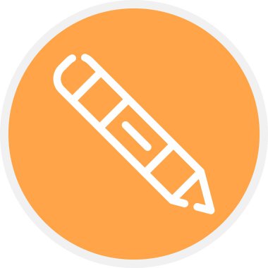 Kalem Satırı Çemberi Basit Simge, Vektör İllüstrasyonu