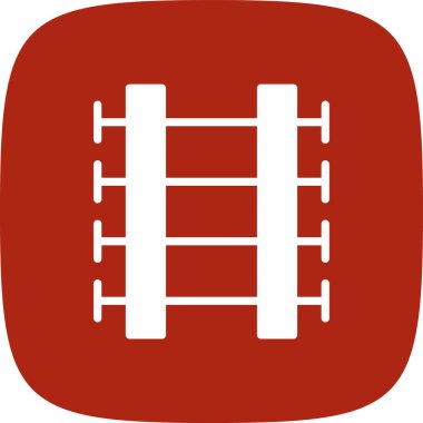 Tren Rayları Basit Simge, Vektör İllüstrasyonu