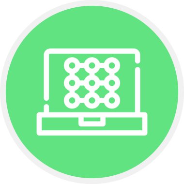 Desen Tanıma Satırı Çemberi Basit Simge, Vektör Resimleri