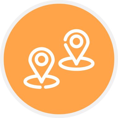 Uzaklık Çizgisi Çemberi Basit Simge, Vektör İllüstrasyonu