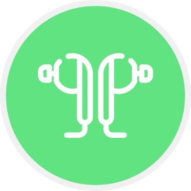 Kulaklık Çizgisi Çemberi Basit Simge, Vektör İllüstrasyonu