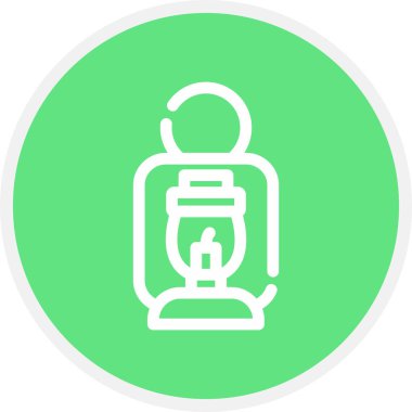 Fener Çizgisi Çemberi Basit Simge, Vektör İllüstrasyonu