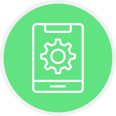 Mobil Ayarlama Satır Çemberi Basit Simge, Vektör Resimleri