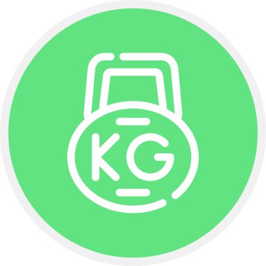 Kettlebell Çizgisi Çemberi Basit Simge, Vektör Resimleri