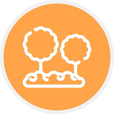 Orman Peyzaj Çizgisi Çemberi Basit Simge, Vektör Resimleri