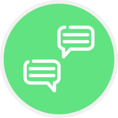 Sohbet Hattı Çemberi Basit Simge, Vektör İllüstrasyonu