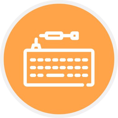 Klavye Satırı Çemberi Basit Simge, Vektör İllüstrasyonu