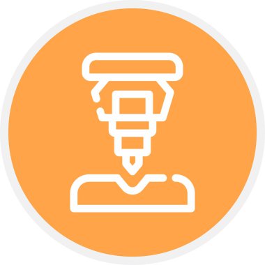 Matkap Hattı Çemberi Basit Simge, Vektör Resimleri