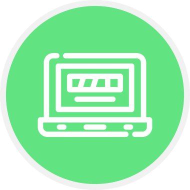 İlerleme Çizgisi Çemberi Basit Simge, Vektör İllüstrasyonu