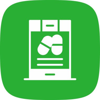 Çevrimiçi Eczane basit simgesi, vektör illüstrasyonu