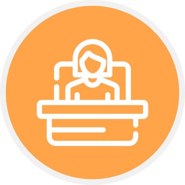 Yönetici Satırı Çemberi Basit Simge, Vektör İllüstrasyonu