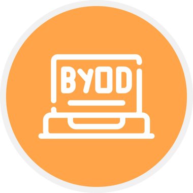 Byod Tur Hattı Çemberi Basit Simge, Vektör Resimleri