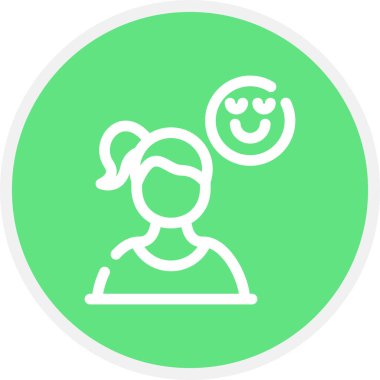 Sakinlik Çizgisi Çemberi Basit Simge, Vektör İllüstrasyonu