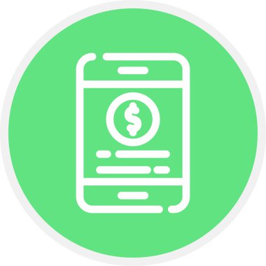 Çevrimiçi Ödeme Satırı Çemberi Basit Simge, Vektör Resimleri