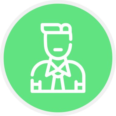 Öğrenci Satırı Çemberi Basit Simge, Vektör İllüstrasyonu