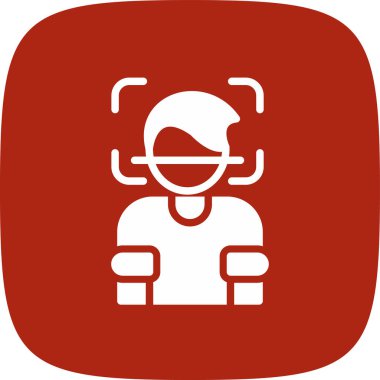 Yüz Tarayıcı Basit Simgesi, Vektör İllüstrasyonu