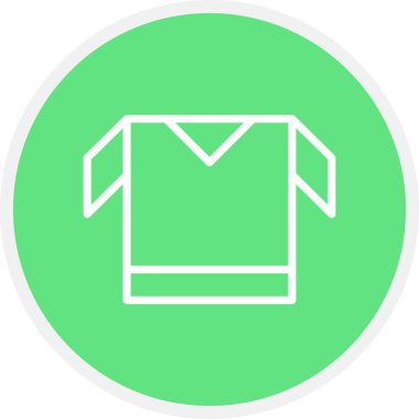 Gömlek Çizgisi Çemberi Basit Simge, Vektör İllüstrasyonu