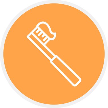 Diş fırçası Çizgisi Çemberi Basit Simge, Vektör İllüstrasyonu