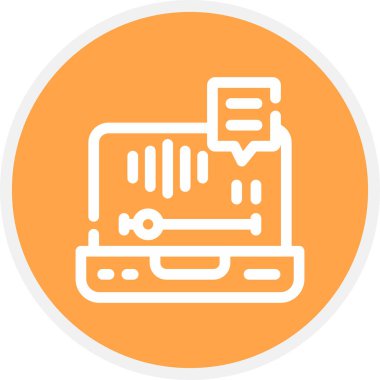 Sesli Posta Satırı Çemberi Basit Simge, Vektör Resimleri