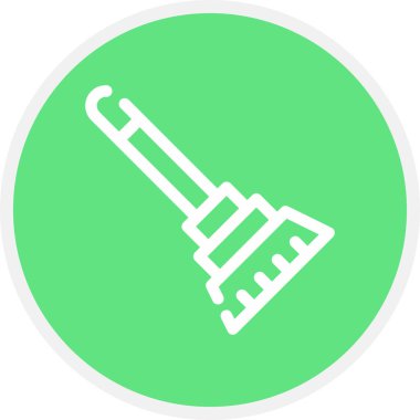 Süpürge Hattı Çemberi Basit Simge, Vektör İllüstrasyonu