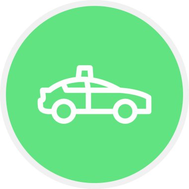 Polis Otomobili Çemberi Basit Simge, Vektör İllüstrasyonu